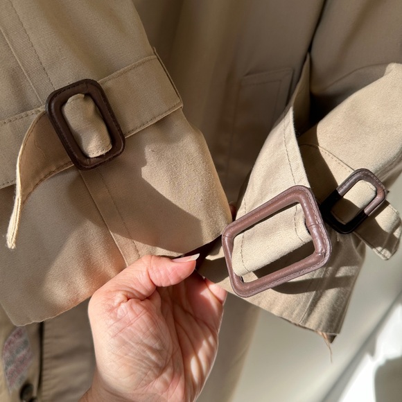 VTG 90s London Fog Unisex Trench Coat Zip In Thermal Liner 40Reg Streetwear Tan - Picture 7 of 14